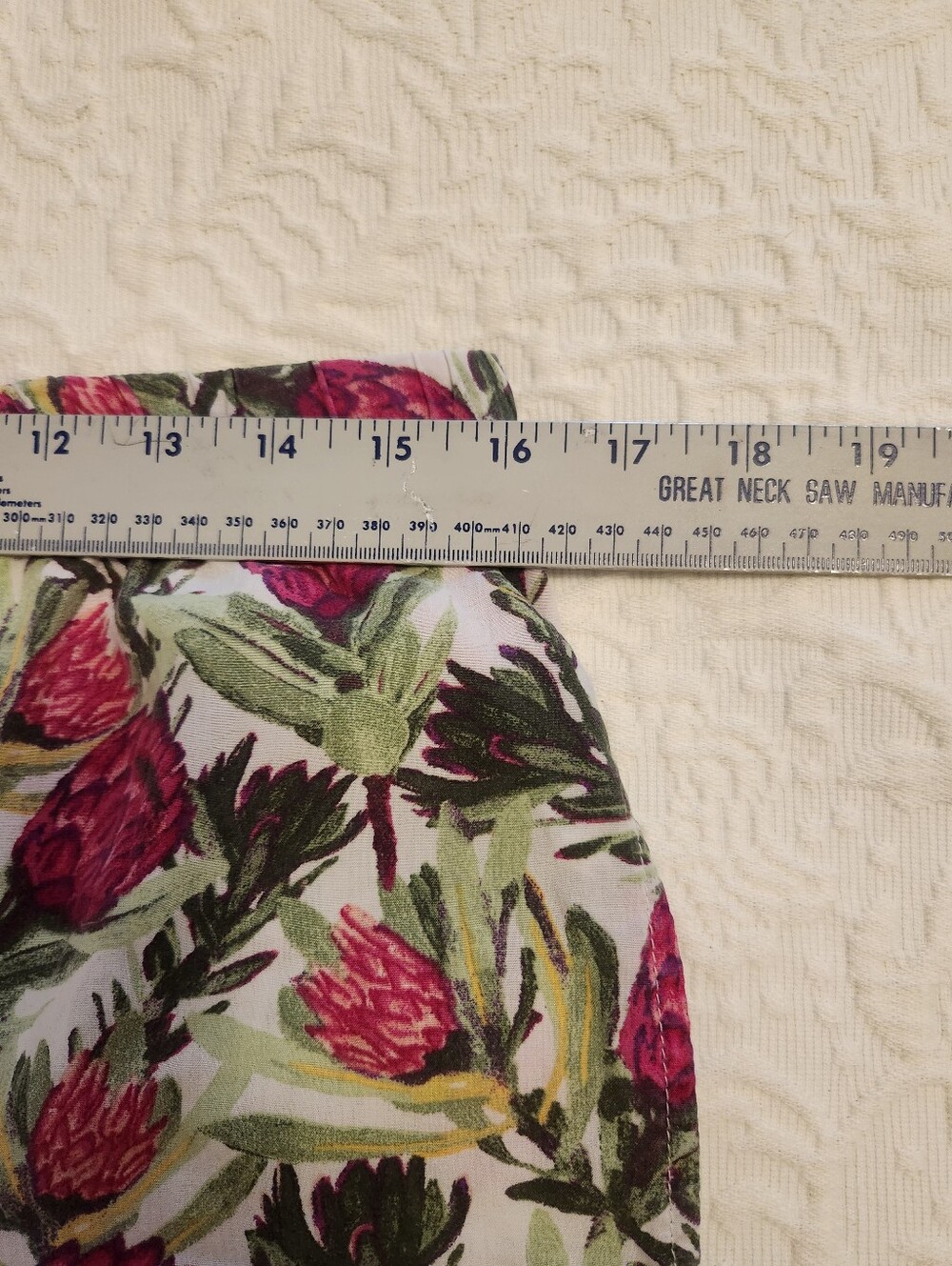 Floral Ruffle Hem Women's Pajama Pants - Pink Green - Picture 4 of 6